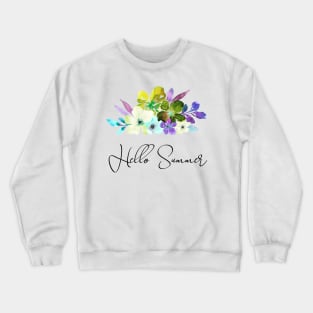 Hello Summer romantic illustration Crewneck Sweatshirt